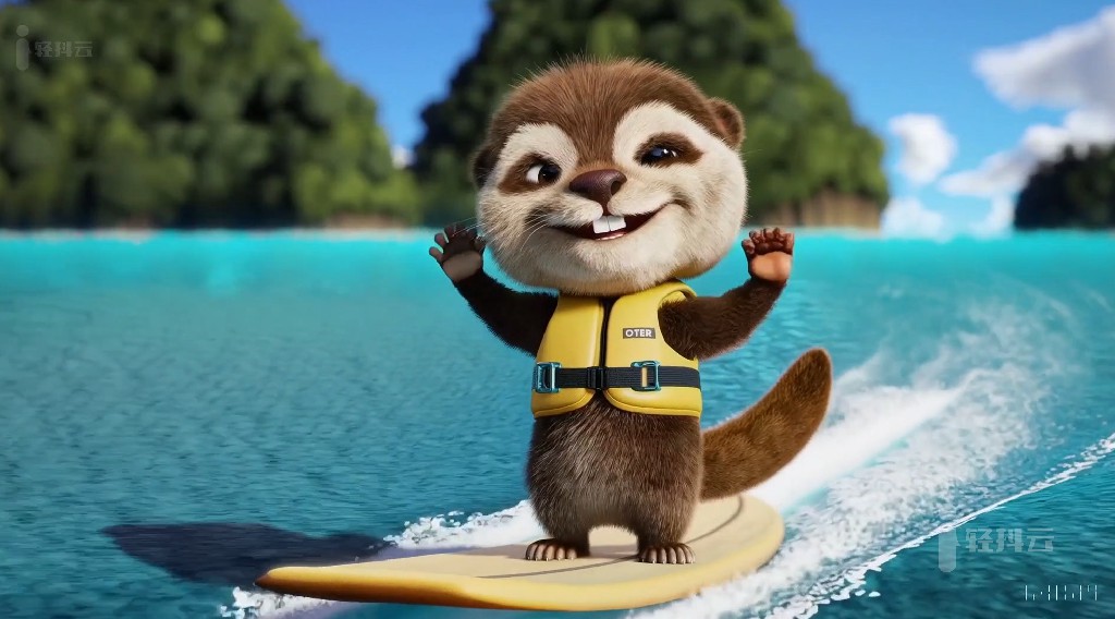 OpenAI文生短视频模型Sora生成的视频40-otter-on-surfboard冲浪板上的水獭